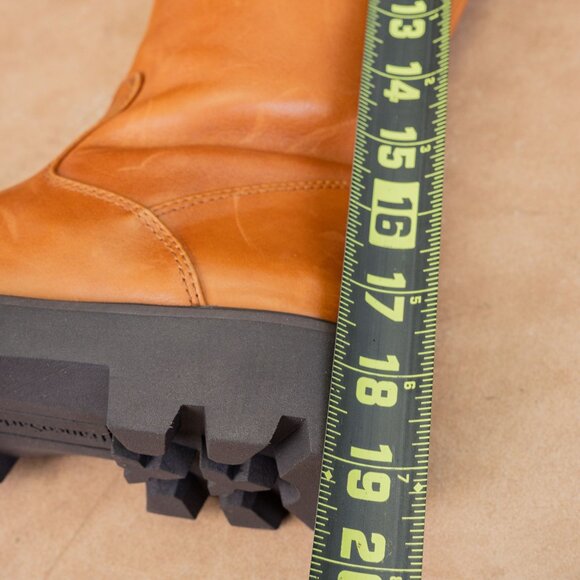 Franco Sarto Wmn Balin Wide Calf Brown Leather Riding Buckle Tall Boots sz 6 - Picture 8 of 10